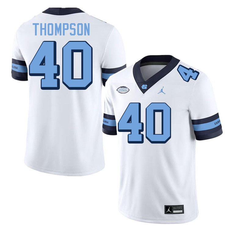 #40 Tyler Thompson North Carolina Tar Heels College Football Jersey Stitched-Retro White